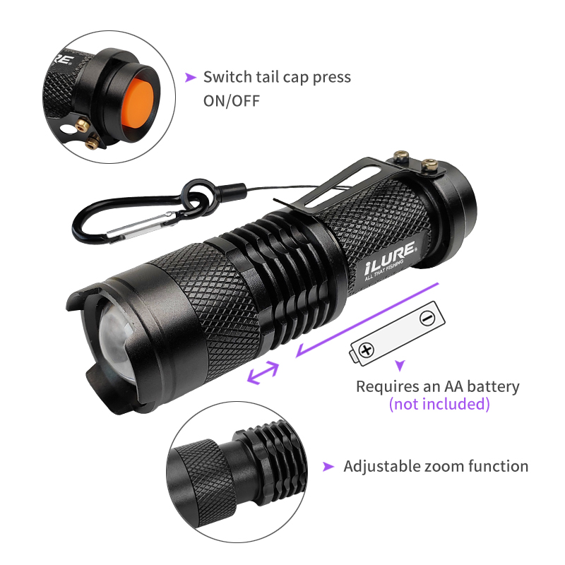Mini lampe de poche UV 395nm,  - Fishing Lure Kit avis et prix